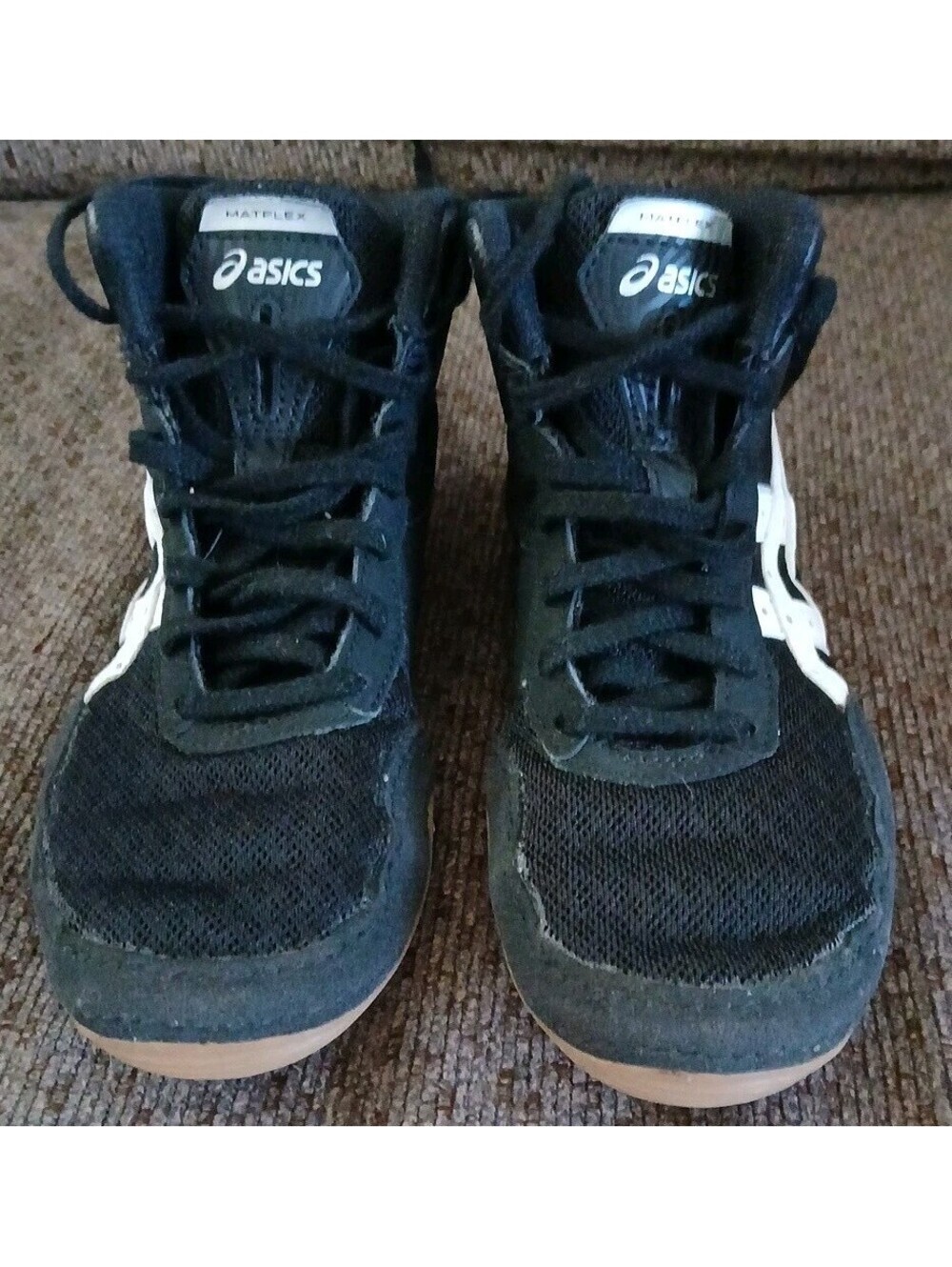Asics Wrestling Shoes Youth Kids Size 2 Black White Matflex GS Gum Sole Unused